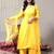 V-Neck A-Line Pleated Kurta with Palazzos & With Dupatta