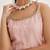 Peach Striped Shoulder Straps Embroidered Empire Kurta with Sharara & With Dupatta