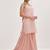 Peach Striped Shoulder Straps Embroidered Empire Kurta with Sharara & With Dupatta