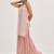 Peach Striped Shoulder Straps Embroidered Empire Kurta with Sharara & With Dupatta