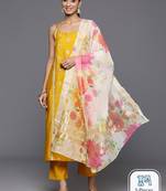 Ethnic Motifs Embroidered Regular Thread Work Kurta With Trousers & Dupatta
