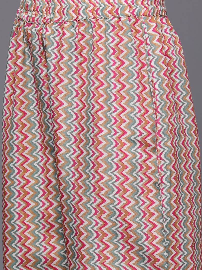 Ethnic Motifs Printed Flared Sleeves A-Line Kurta With Trousers
