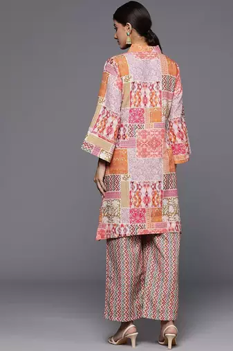 Ethnic Motifs Printed Flared Sleeves A-Line Kurta With Trousers
