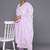 Plus Size Floral Embroidered Empire Thread Work Pure Cotton Kurta Set