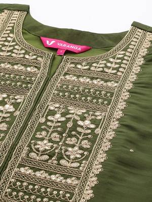 Floral Embroidered Regular Kurta with Trousers & With Dupatta 3