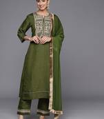 Floral Embroidered Regular Kurta with Trousers & With Dupatta