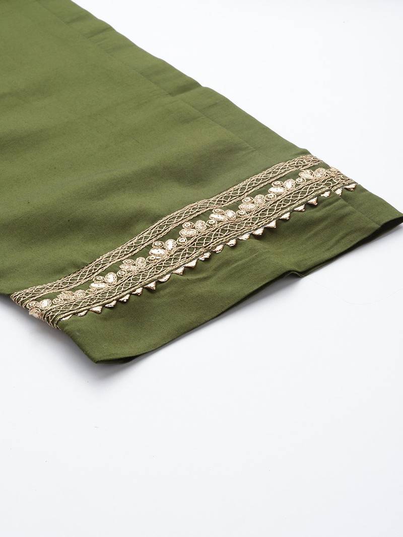 Floral Embroidered Regular Kurta with Trousers & With Dupatta