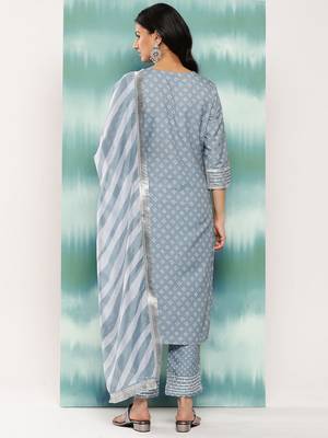 Women Bandhani Printed Regular Sequinned Kurta with Trousers & With Dupatta 5