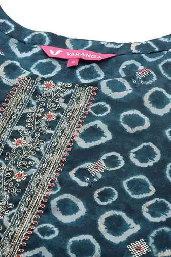Yoke Design Chanderi Silk Kurta with Trousers & Dupatta