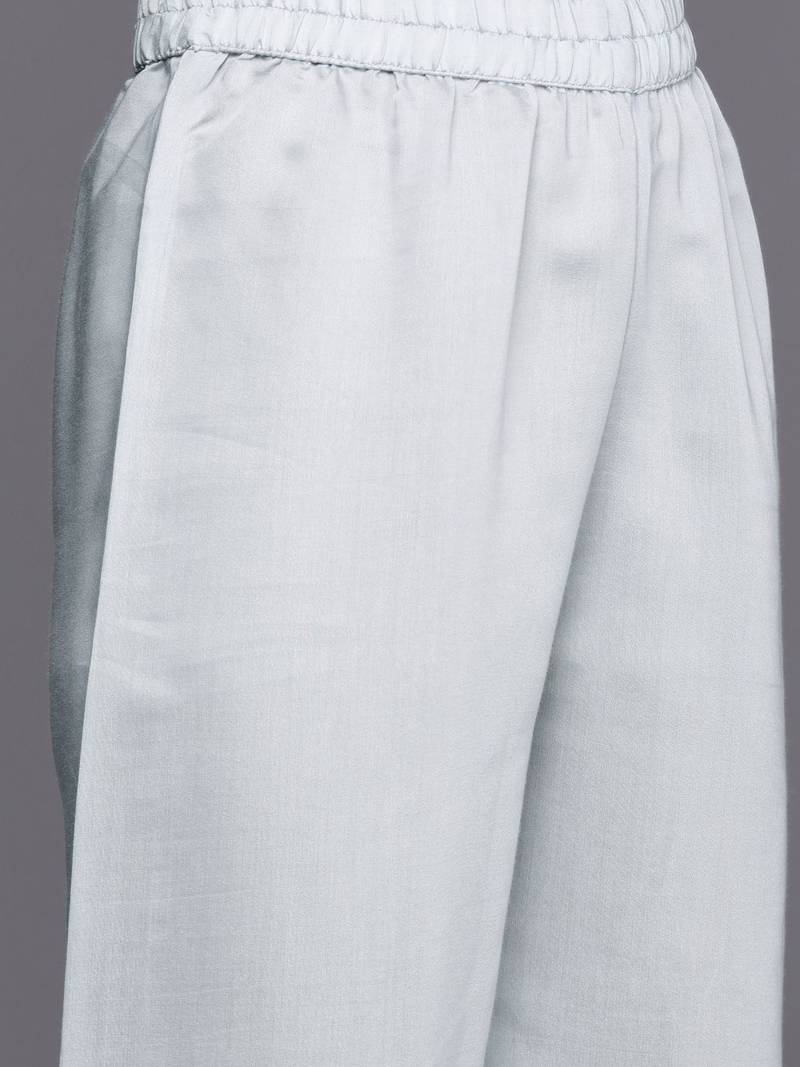 Yoke Design Chanderi Silk Kurta with Trousers & Dupatta