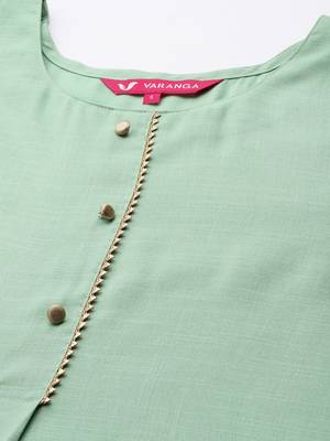 Women Green Kurta with Palazzos & With Dupatta 2