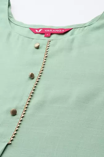 Women Green Kurta with Palazzos & With Dupatta