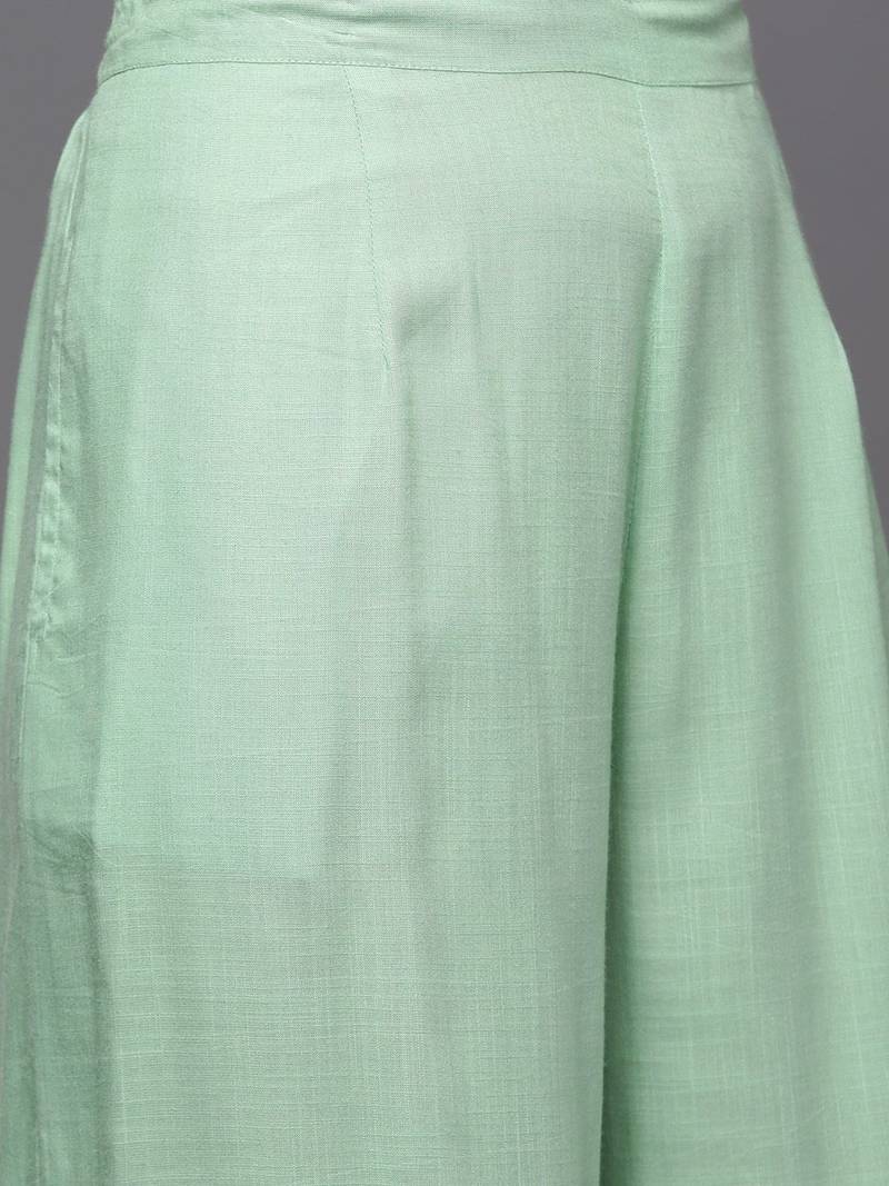 Women Green Kurta with Palazzos & With Dupatta