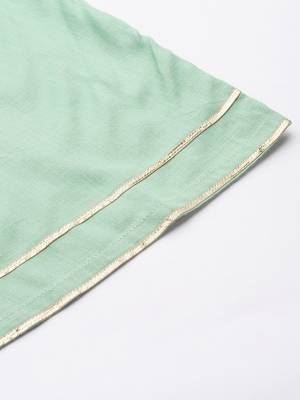 Women Green Kurta with Palazzos & With Dupatta 6