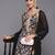Women Black Floral Printed Empire Kurta with Sharara & With Dupatta