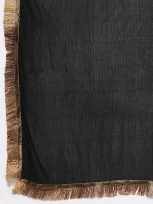 Women Black Floral Printed Empire Kurta with Sharara & With Dupatta 4