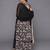 Women Black Floral Printed Empire Kurta with Sharara & With Dupatta
