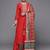 Women Rust Embroidered Empire Kurta with Trousers & With Dupatta