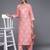 Women Pink & Off-White Floral Printed Kurta with Trousers