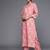 Women Pink & Off-White Floral Printed Kurta with Trousers
