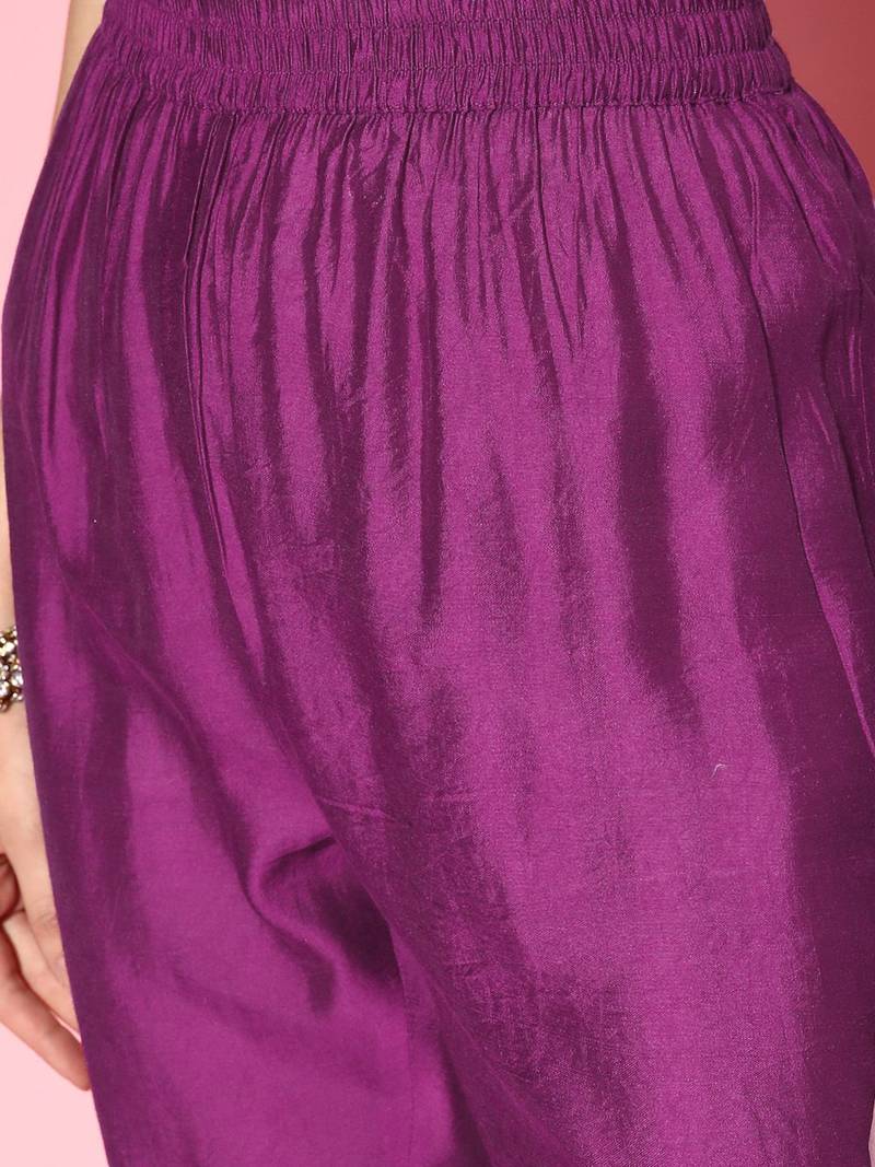 Women Striped Silk Blend New Age Kaftan Kurta Set