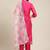 Women Magenta Floral Chanderi Silk Kurta with Trousers & With Dupatta