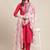 Women Magenta Floral Chanderi Silk Kurta with Trousers & With Dupatta