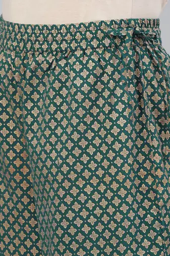 Women Green Floral Embroidered Kurta with Palazzos