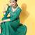 Women Green & Silver Striped Gotta Patti Kurta Set