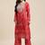 Women Red Bandhani Printed Kurta with Palazzos