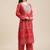 Women Red Bandhani Printed Kurta with Palazzos