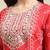 Women Red Bandhani Printed Kurta with Palazzos