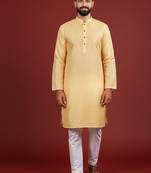 Yellow color beautiful kurta payjama for handsome men's looks