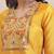 Women Mustard Yellow Floral Embroidered Empire Thread Work Kurta with Trousers & With Dupatta