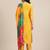 Women Mustard Yellow Floral Embroidered Empire Thread Work Kurta with Trousers & With Dupatta