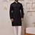 Black color smart and ethnic cotton blend designer kurta payjama