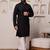 Black color smart and ethnic cotton blend designer kurta payjama
