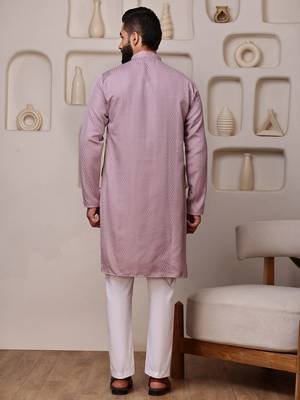 Pink color smart and ethnic cotton blend designer kurta payjama 2