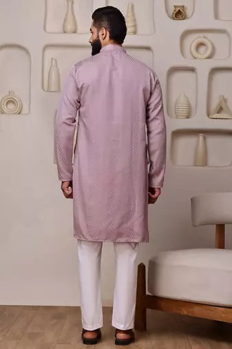 Pink color smart and ethnic cotton blend designer kurta payjama