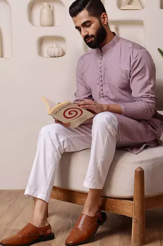 Pink color smart and ethnic cotton blend designer kurta payjama