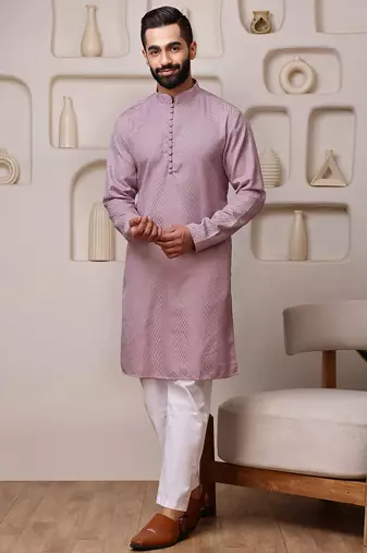 Pink color smart and ethnic cotton blend designer kurta payjama