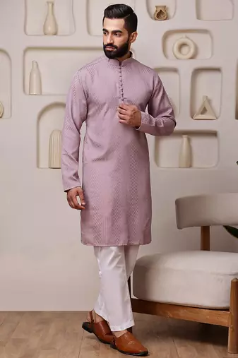 Pink color smart and ethnic cotton blend designer kurta payjama