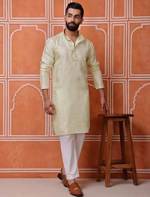 Pista color smart and ethnic cotton blend designer kurta payjama 1