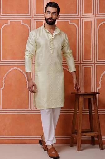 Pista color smart and ethnic cotton blend designer kurta payjama