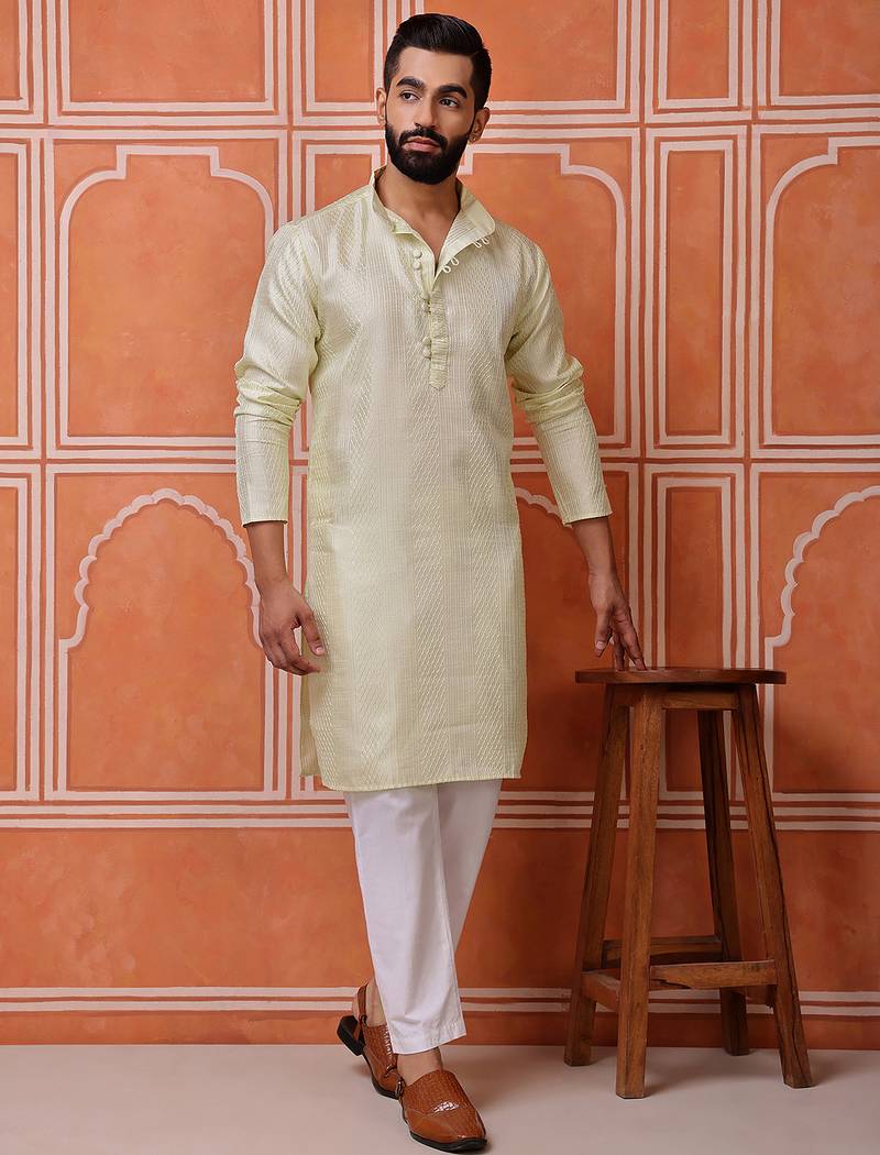 Pista color smart and ethnic cotton blend designer kurta payjama