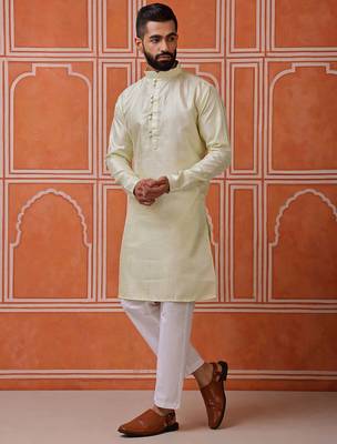 Pista color smart and ethnic cotton blend designer kurta payjama 4