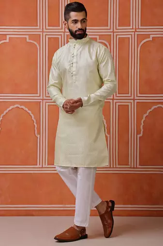 Pista color smart and ethnic cotton blend designer kurta payjama