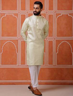 Pista color smart and ethnic cotton blend designer kurta payjama 5