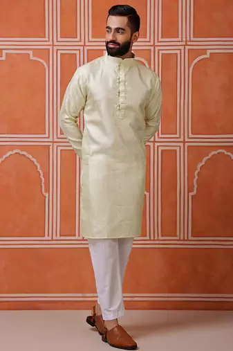 Pista color smart and ethnic cotton blend designer kurta payjama