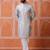 Grey color smart and ethnic cotton blend designer kurta payjama